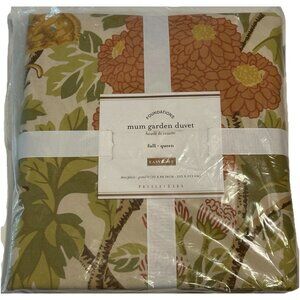 NEW POTTERY BARN MUM GARDEN DUVET COVER FULL QUEEN  COTTON FLORAL Butterfly